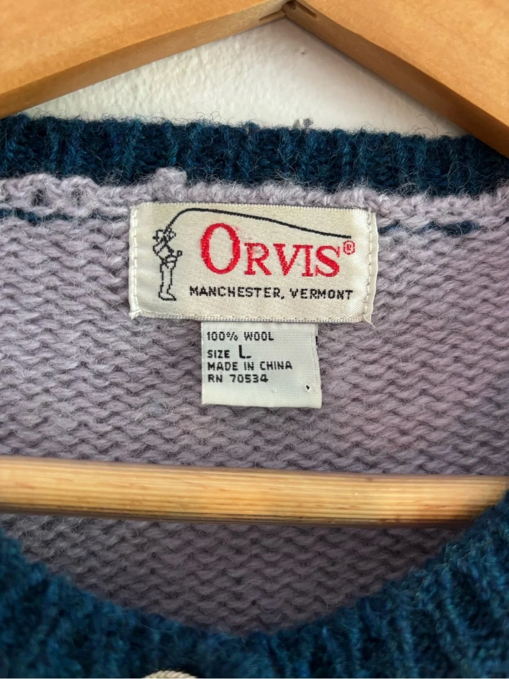 Orvis Woodland Trout Wool Sweater Cardigan - Picture 3 of 6